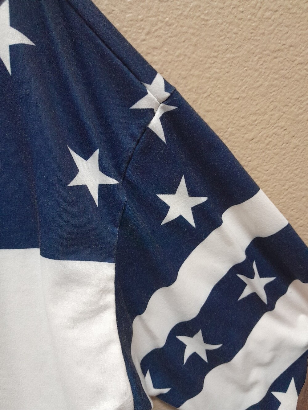 Women's Blessed American Flag Heart Pullover-Navy,White,Red  Source Unknown - Picture 8 of 9